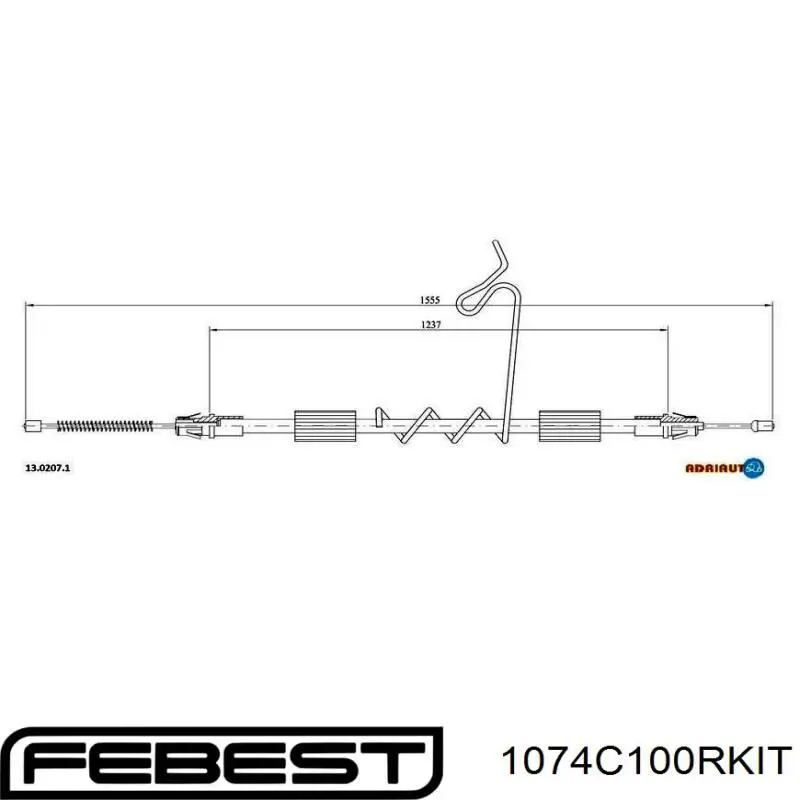 1074-C100R-KIT Febest направляющая суппорта заднего