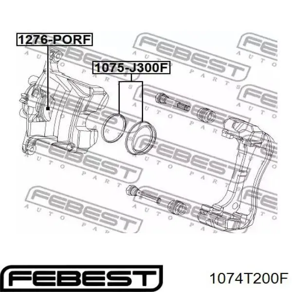 1074-T200F Febest направляющая суппорта переднего