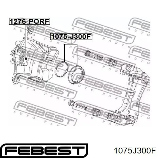 1075J300F Febest ремкомплект суппорта тормозного переднего