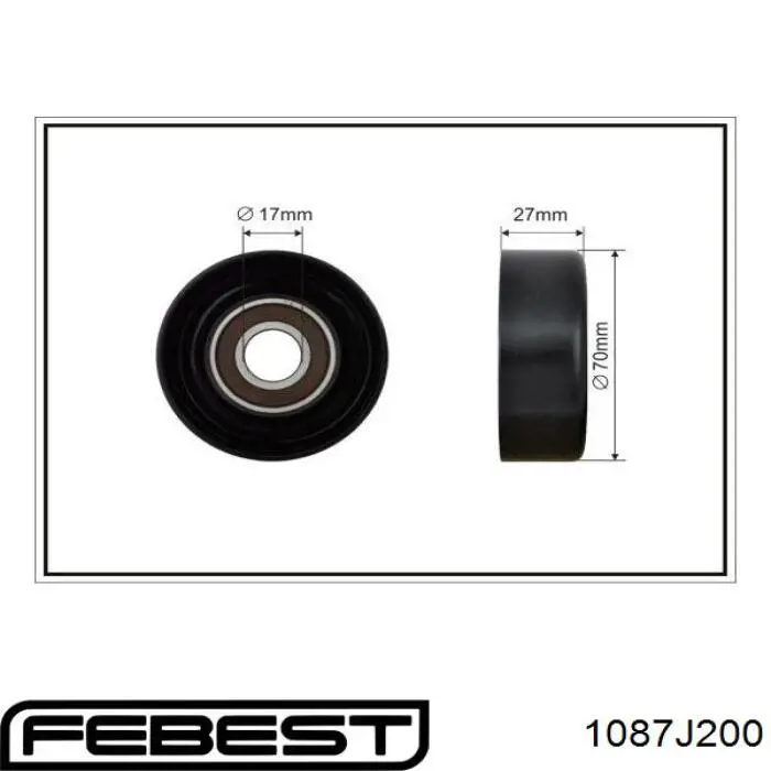 Натяжитель приводного ремня 1087J200 Febest