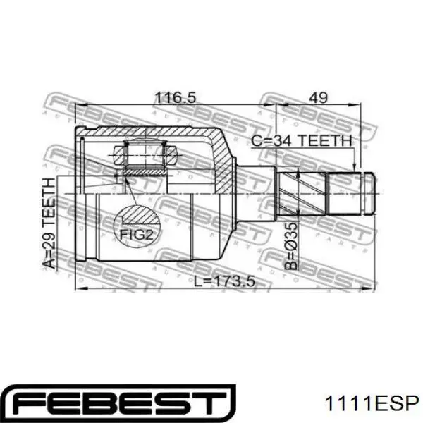 ШРУС внутренний 1111ESP Febest