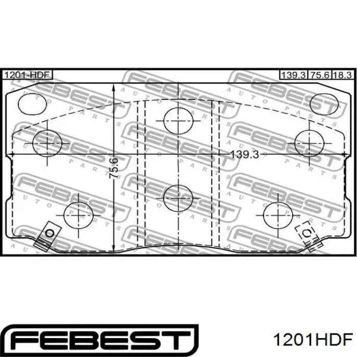 Передние тормозные колодки 1201HDF Febest