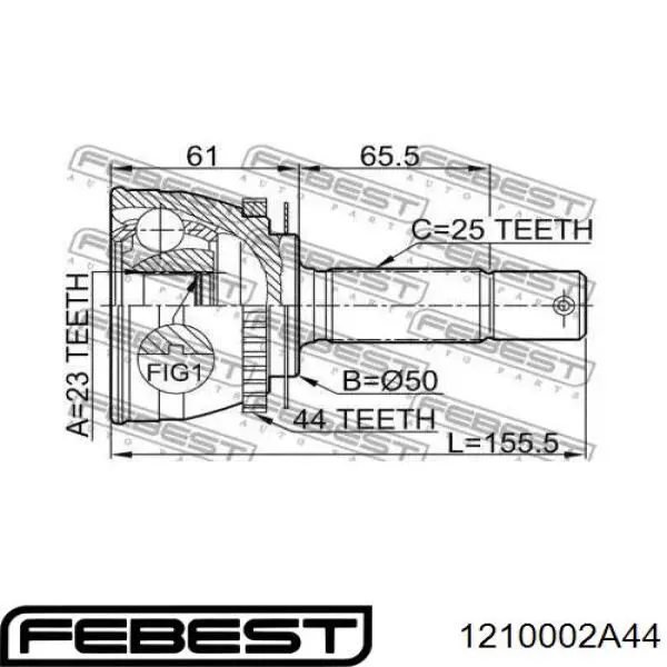 Граната колесная Febest 1210002A44 цена, от 41.44 USD