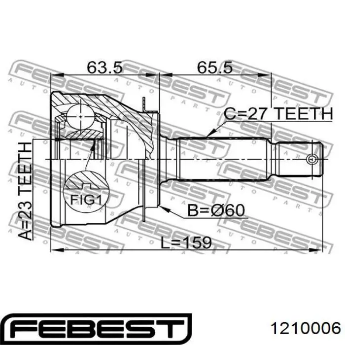Купить 1210006 Febest Внешняя граната