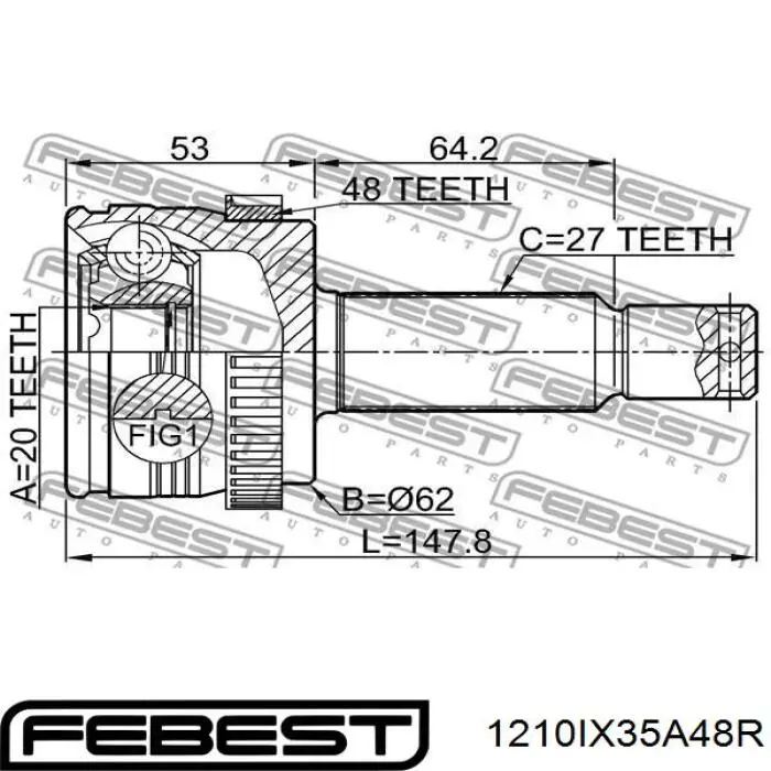 ШРУС внешний задний Hyundai/Kia 496012S000 цена, от 33.09 USD