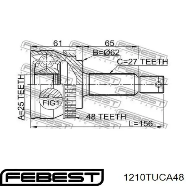 Граната колесная Febest 1210TUCA48 цена, от 38.02 USD