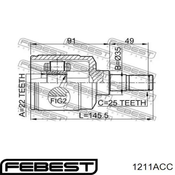 ШРУС внутренний 1211ACC Febest