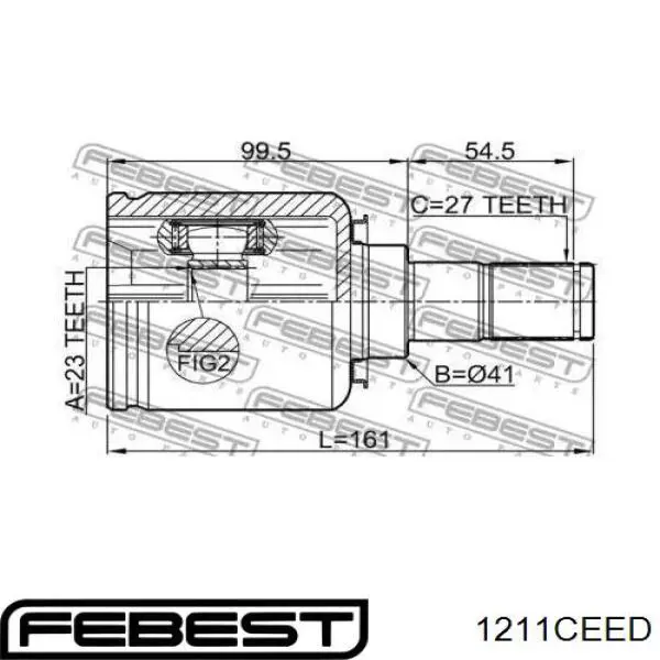 1211CEED Febest junta homocinética interna dianteira esquerda