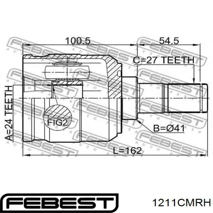 ШРУС внутренний задний 1211CMRH Febest