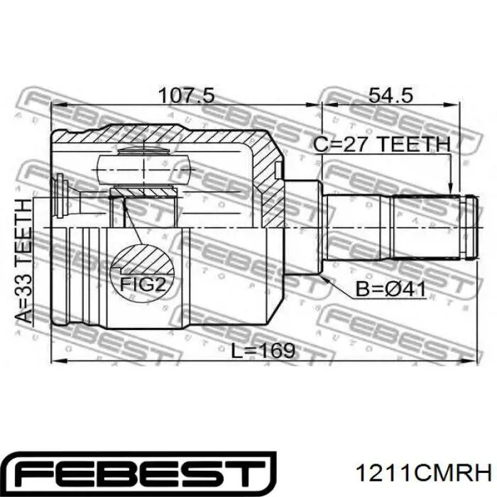 Граната внутренняя, задняя Febest 1211CMRH