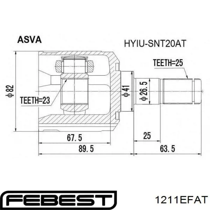 Купить 1211EFAT Febest ШРУС внутренний