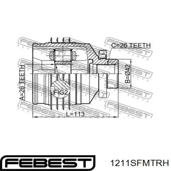 Купить 1211SFMTRH Febest Шарнир угловых скоростей передний правый