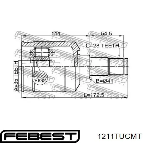Купить 1211TUCMT Febest Шрус внутренний левый