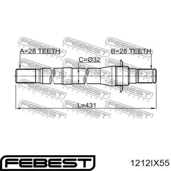 Вал привода полуоси 495603J320 Hyundai/Kia