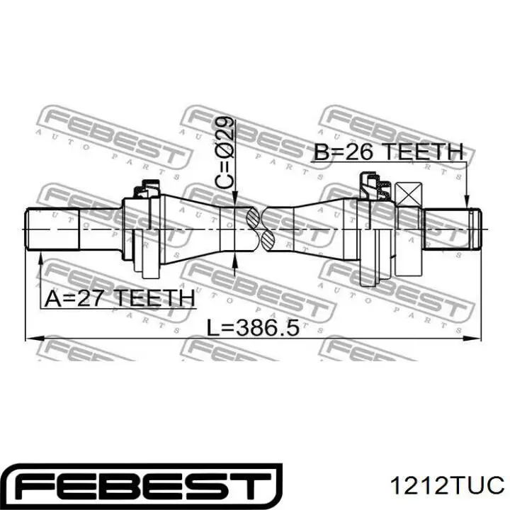 Вал привода полуоси 1212TUC Febest