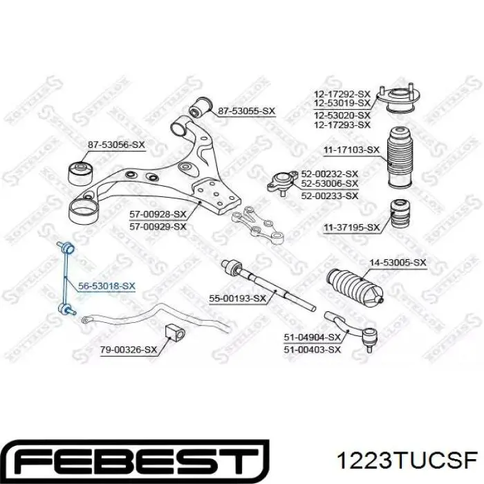 Стойка переднего стабилизатора 1223TUCSF Febest
