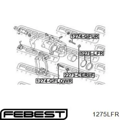 Купить 1275LFR Febest Ремкомплект суппорта тормозного, заднего
