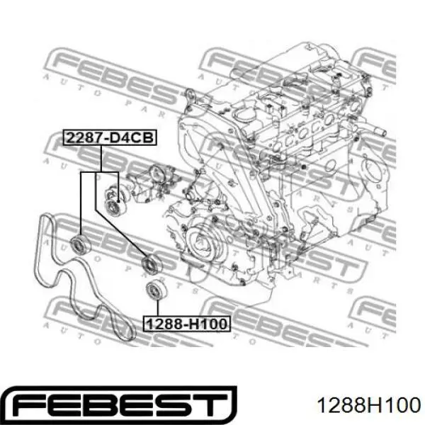 Купить 1288H100 Febest Паразитный ролик