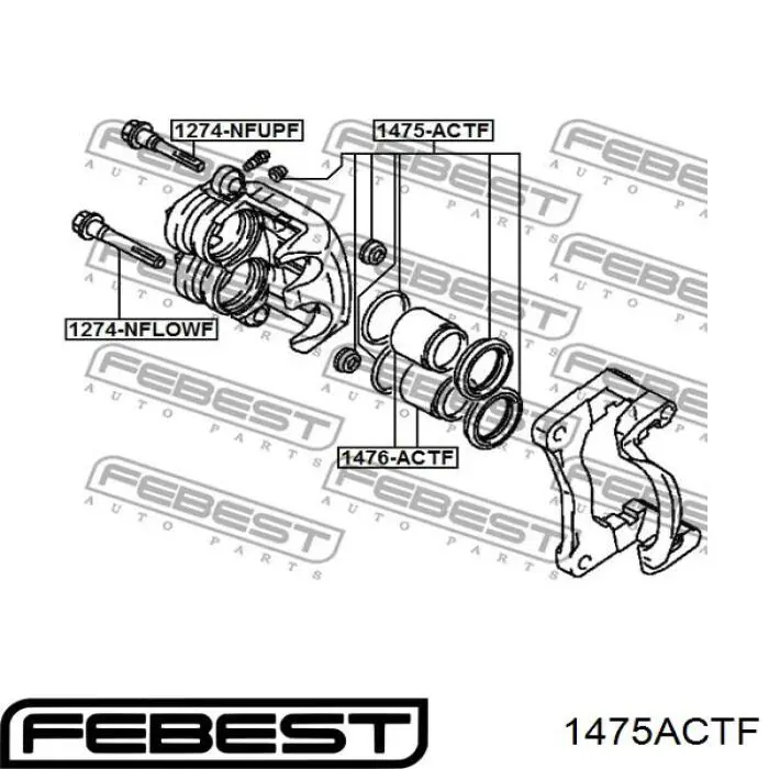 Суппорт тормозной передний правый 1475ACTF Febest