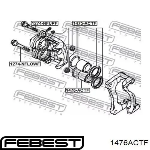 Суппорт тормозной передний левый Febest 1476ACTF