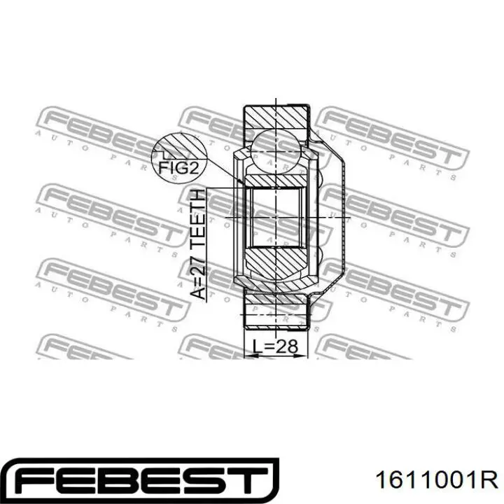 ШРУС внутренний задний 1611001R Febest