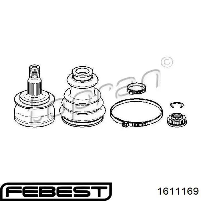 Купить 1611169 Febest Шрус внутренний левый