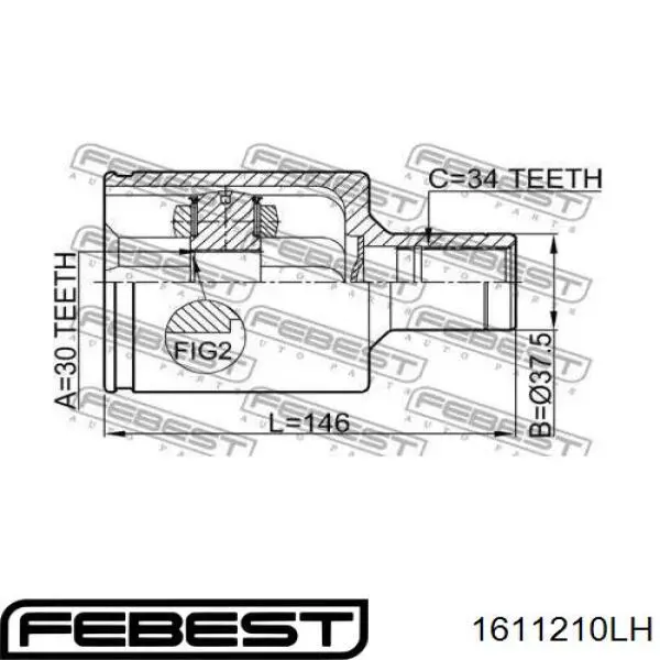 Купить 1611210LH Febest Шрус внутренний левый