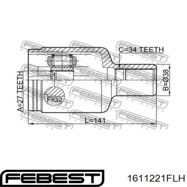 Шрус внутренний левый 1611221FLH Febest