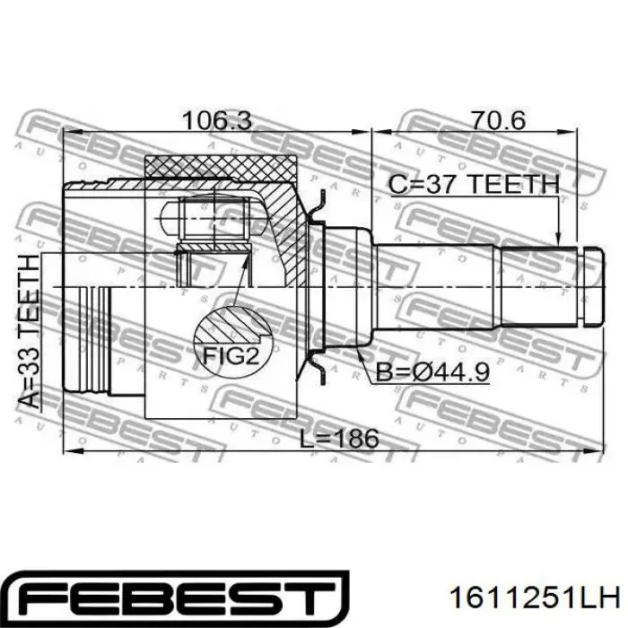 Полуось (привод) передняя левая A2513302001 Mercedes