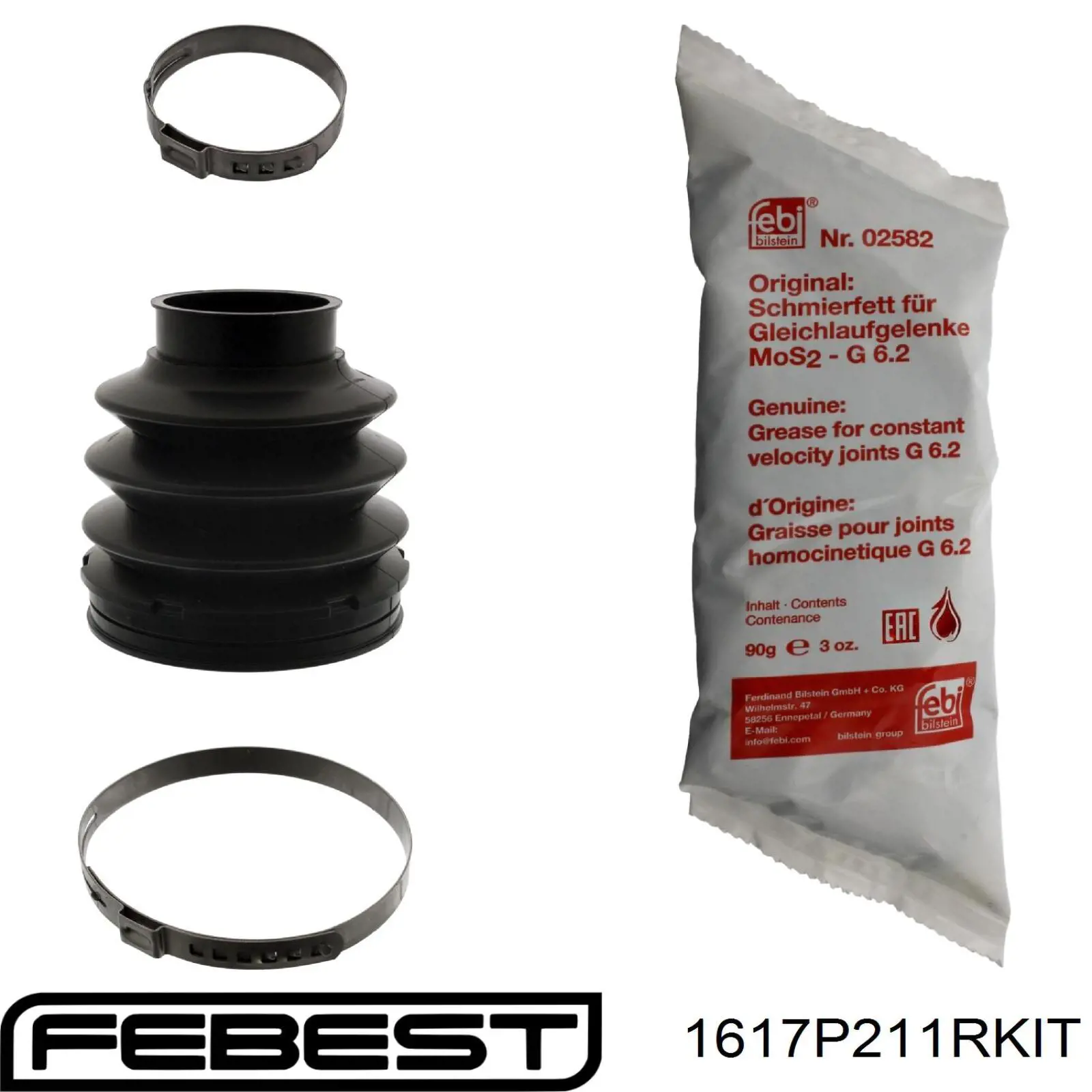 Купить 1617P211RKIT Febest Пыльник гранаты внутренний задний