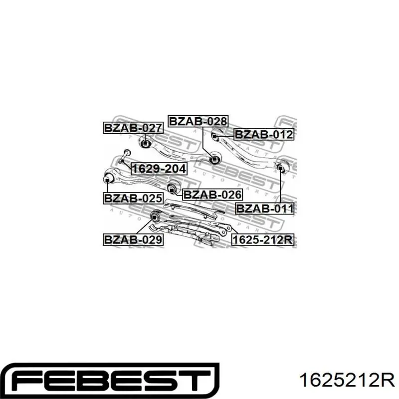 1625212R Febest рычаг (тяга задней подвески продольный нижний левый/правый)