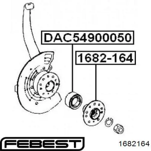 Купить 1682164 Febest Задняя шпиндель