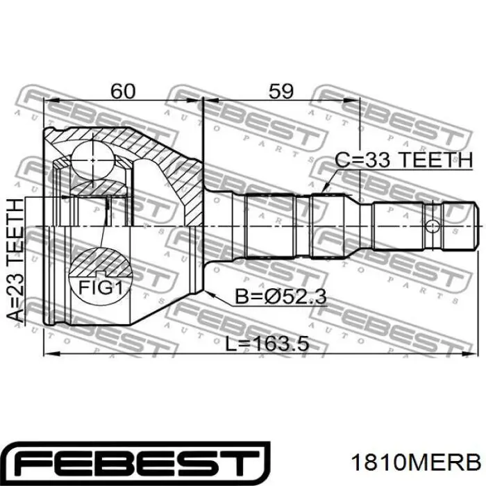 Граната колесная Febest 1810MERB цена, от 10.43 USD