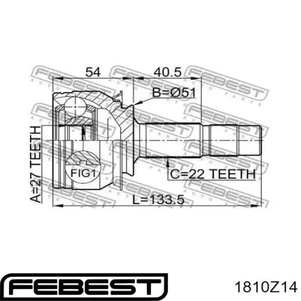 Купить 1810Z14 Febest Внешняя граната