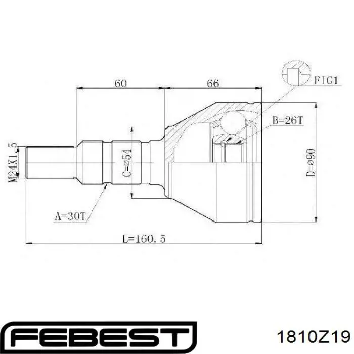 ШРУС наружный Febest 1810Z19