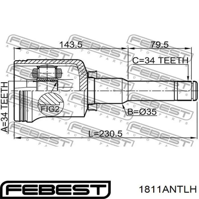 ШРУС внутренний передний левый 1811ANTLH Febest