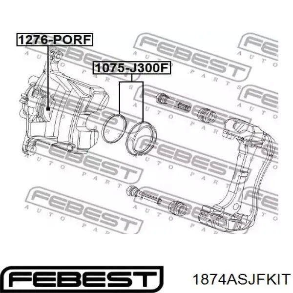 1874ASJFKIT Febest направляющая суппорта переднего