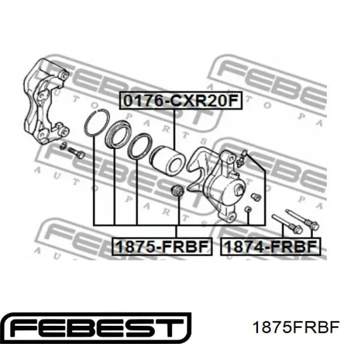 1875FRBF Febest ремкомплект суппорта тормозного переднего