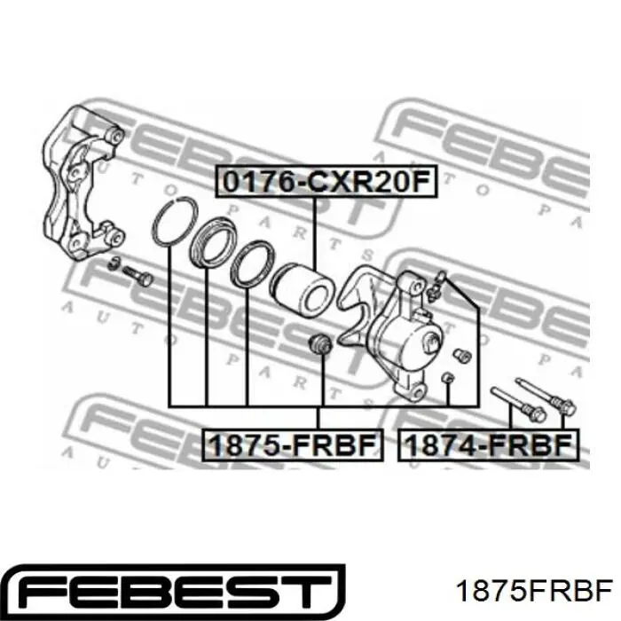 1875FRBF Febest kit de reparação de suporte do freio dianteiro