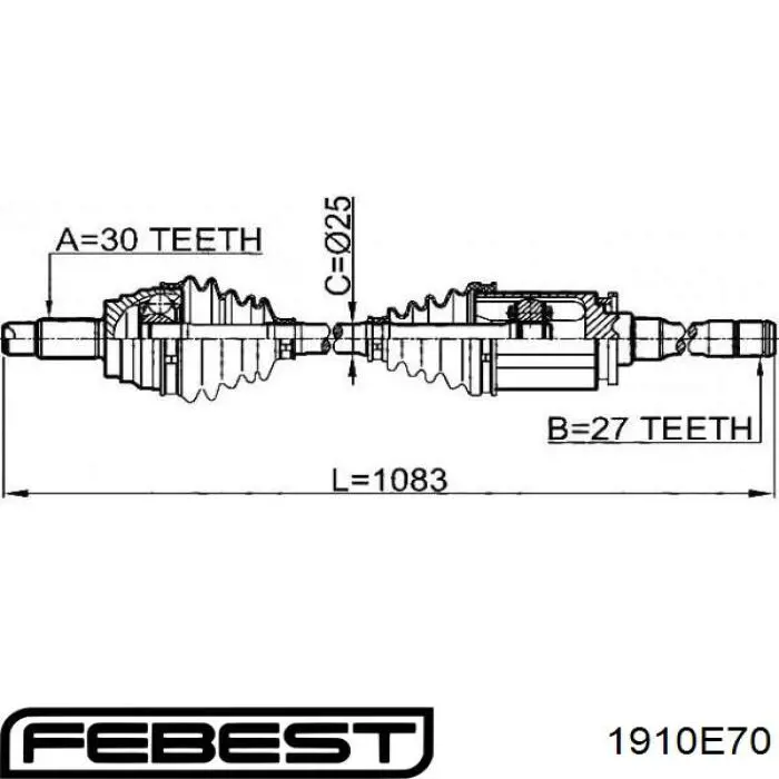 Купить 1910E70 Febest Внешняя граната