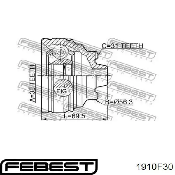Граната колесная Febest 1910F30 цена, от 33.62 USD