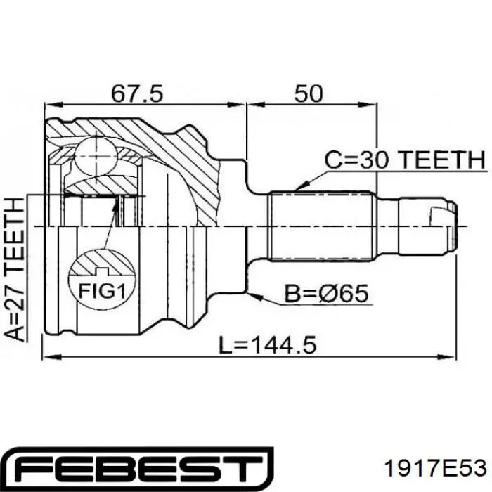 Пыльник ШРУСа наружный 1917E53 Febest