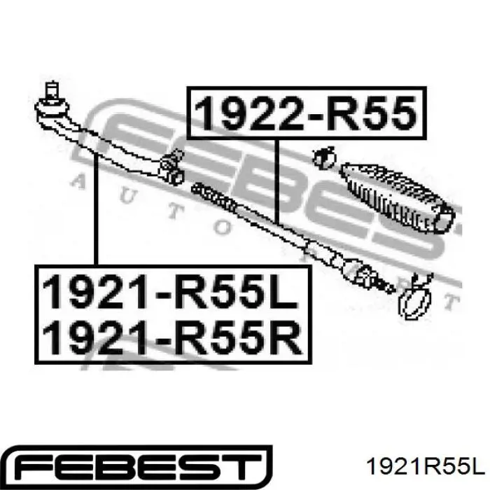 1921-R55L Febest ponta externa da barra de direção