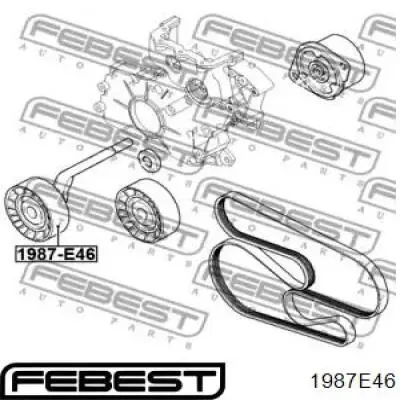 Ролик натяжителя приводного ремня Febest 1987E46