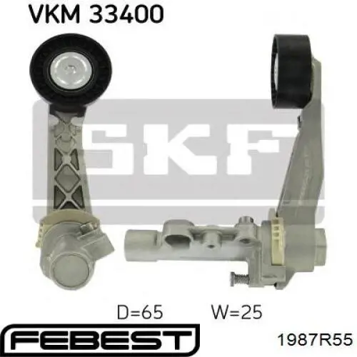 Ролик натяжителя приводного ремня Febest 1987R55