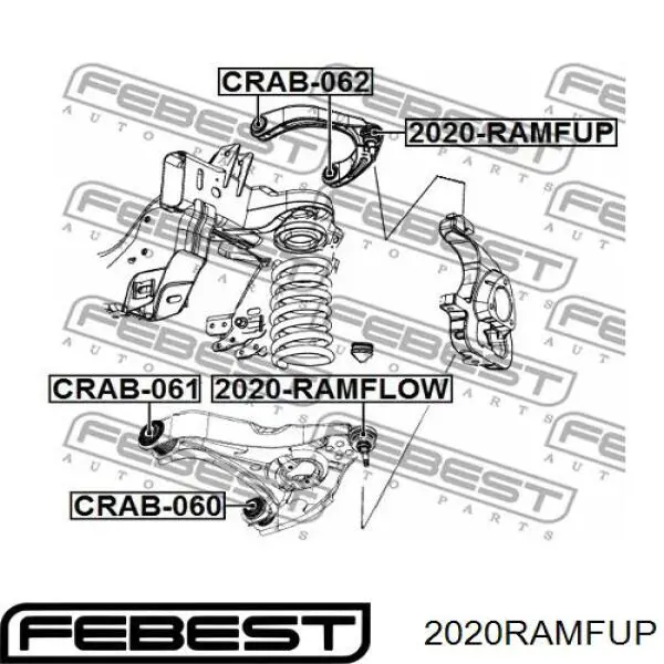 Верхняя шаровая опора Febest 2020RAMFUP цена, от 19.71 USD
