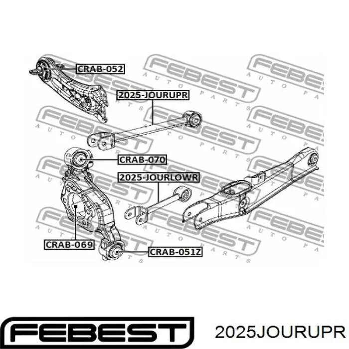 2025JOURUPR Febest barra transversal de suspensão traseira