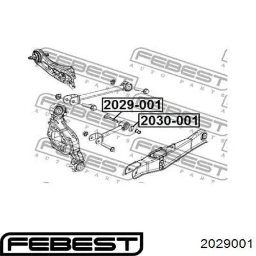 Купить 2029001 Febest Болт крепления заднего нижнего рычага, внутренний