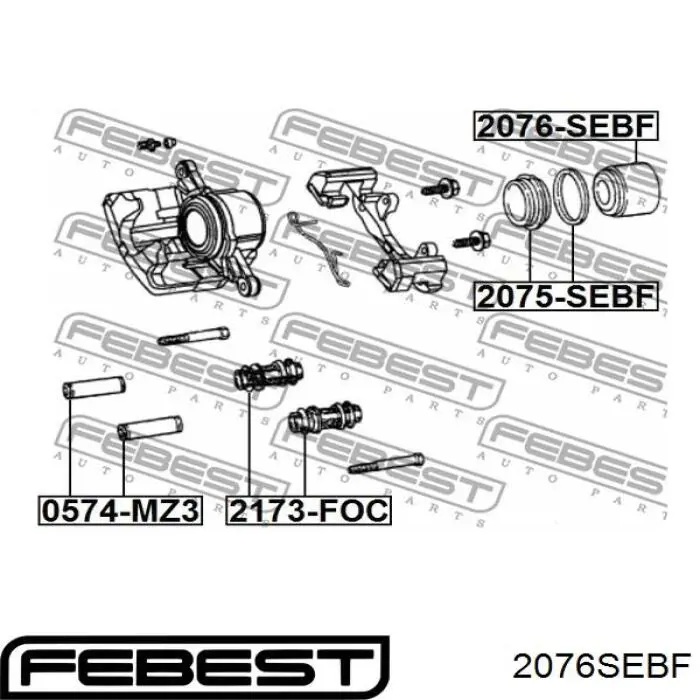 Поршень суппорта тормозного, переднего Febest 2076SEBF цена, от 19.47 USD