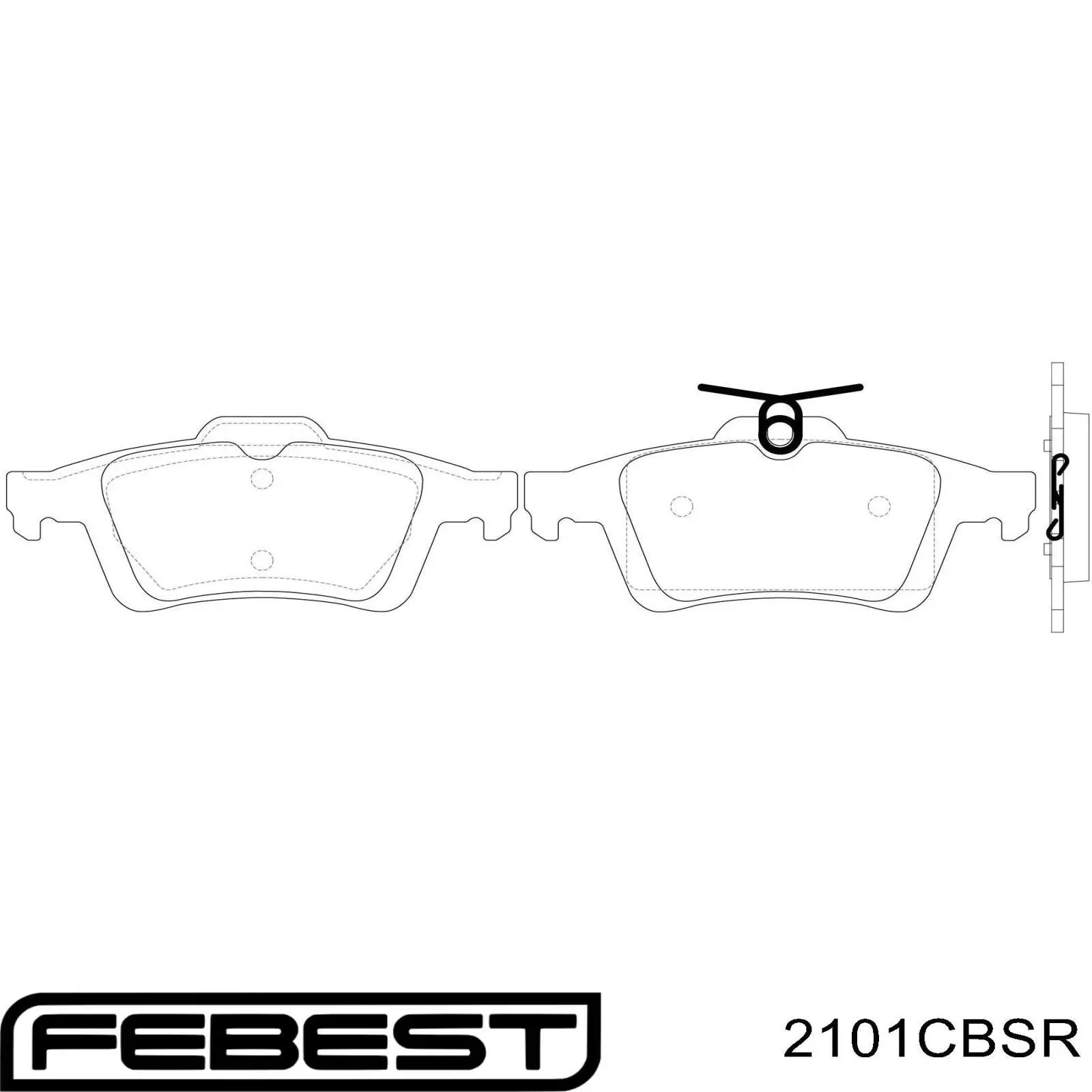 Купить 2101CBSR Febest Колодки тормозные задние, дисковые